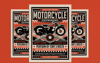 Flyer-Vorlage für Motorradclub-Treffen
