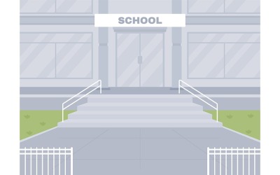 Ilustracja wektorowa kolor wejścia pustej szkoły