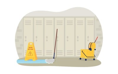 Ilustracja wektorowa pusty korytarz szkolny