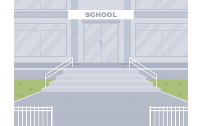 Lege school ingang kleur vectorillustratie