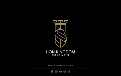 Lion Kingdom Line Art Logo