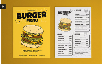 Menu Burger joyeux et lumineux