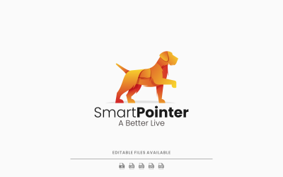 Розумна собака в градієнтному стилі логотипа