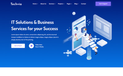 Techvia - Websitesjabloon voor IT-oplossingen en zakelijke services