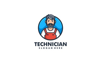 Tekniker maskot tecknad logotyp