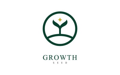 Groen zaad Logo pictogram vectorillustratie V4