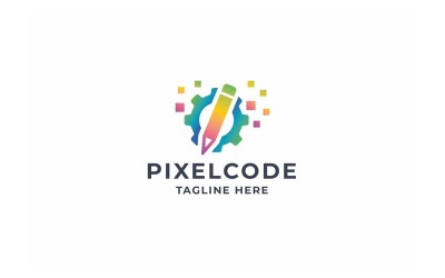 Logotipo de código de píxel profesional