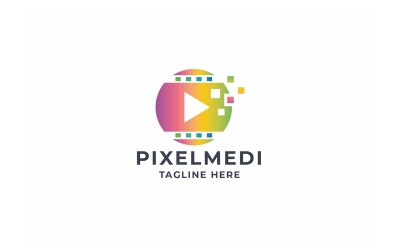 Logotipo de mídia de pixel profissional