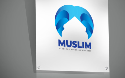 Lugar de Oración Musulmán Logotipo Islámico