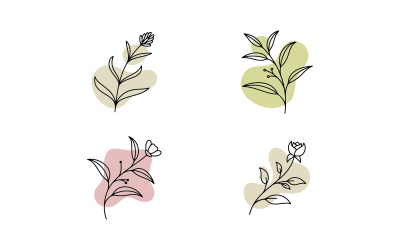 Plantilla de diseño de iconos vectoriales de floristería de belleza V12