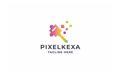 Professional Pixel Key Secure Logo
