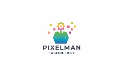 Professionell Pixel Man-logotyp