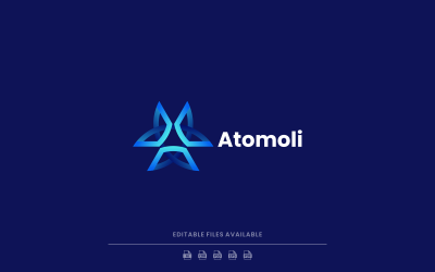 Абстрактный логотип градиента атома