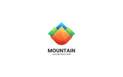 Estilo de logotipo colorido degradado de montaña