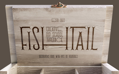 Fishtail-lettertype en vintage mockup
