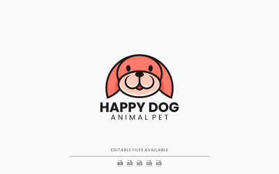 Happy Dog einfaches Maskottchen-Logo
