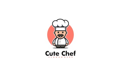 Logo de dessin animé de mascotte de chef mignon