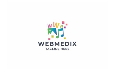 Logo de média Web pixel professionnel