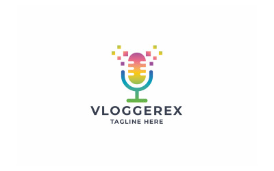 Logo Vlogger Pixel professionale
