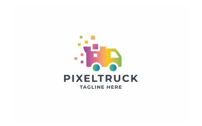 Логотип профессионального пиксельного грузовика