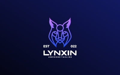 Logotipo de degradado de arte lineal Lynx