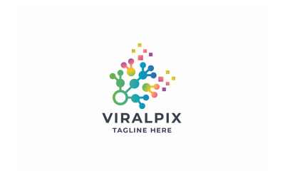 Logotipo viral de pixel profissional