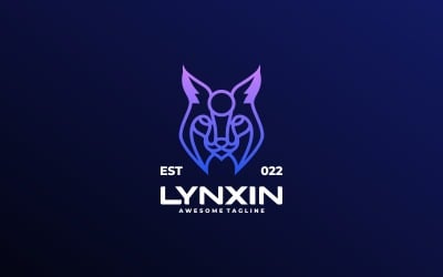 Lynx Line Art Gradient Logo
