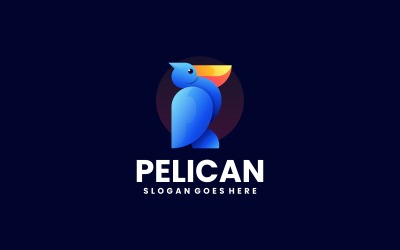 Pelikan Renk Gradyan Logo Stili