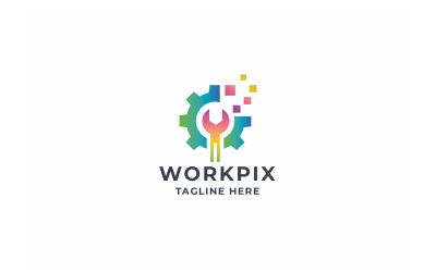 Pixel Work Hjälp Support Logotyp