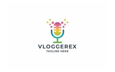 Professionell Pixel Vlogger-logotyp