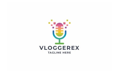 Professionelles Pixel Vlogger-Logo