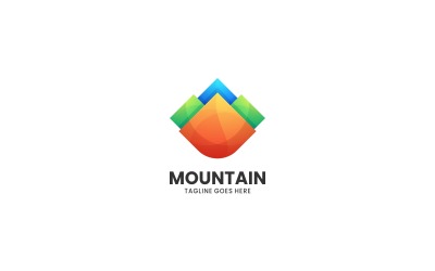 Stile del logo colorato sfumato di montagna