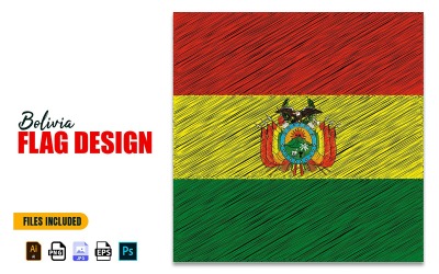 6 augusti Bolivia självständighetsdagen flagga Design Illustration