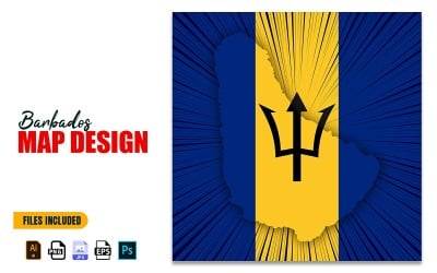 Barbados Dzień Niepodległości Mapa Projekt Ilustracja