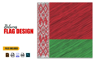 3. července Bělorusko Den Nezávislosti Vlajka Design Ilustrace