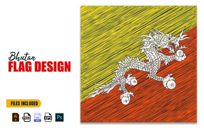 17 de diciembre Día Nacional de Bután Bandera Diseño Ilustración