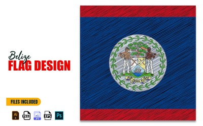 21 de septiembre Día de la Independencia de Belice Bandera Diseño Ilustración