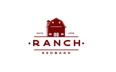 Design de logotipo de fazenda de celeiro retrô vintage