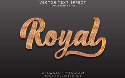 Efecto de texto dorado 3d Estilo editable Royal