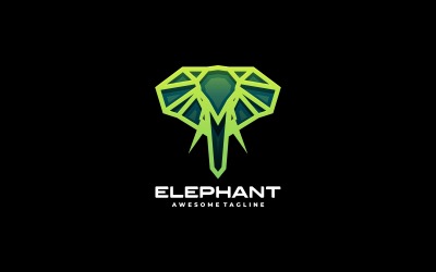 Elephant Line Art Logo-Stil Vol.1