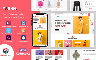Fashn - WooCommerce-Vorlage für moderne und minimalistische Mode