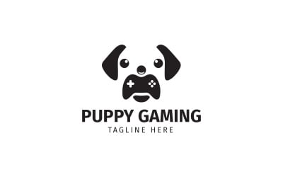 Hündchen-Gaming-Hund-Logo-Design-Vorlage