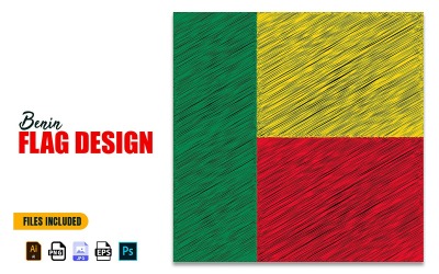 Иллюстрация дизайна флага Дня независимости Бенина 1 августа