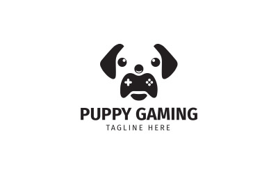Modèle de conception de logo de chien de jeu de chiot