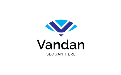 Modello di progettazione del logo Vandan con lettera V