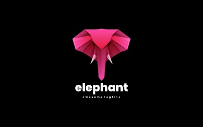 Olifant laag Poly Logo-ontwerp