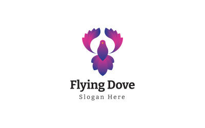 Plantilla de diseño de logotipo de pájaro de paloma voladora
