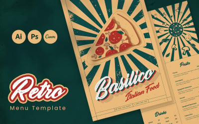 Projekt szablonu menu retro