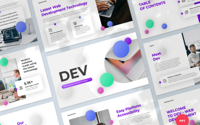 A webfejlesztési prezentáció PowerPoint sablonja