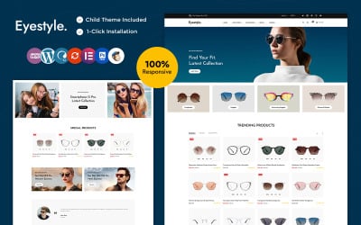Eyestyle - Tema Woocommerce Elementor multiuso per occhiali, occhiali e occhiali da sole